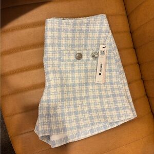 Aqua Blue and White Women's Shorts